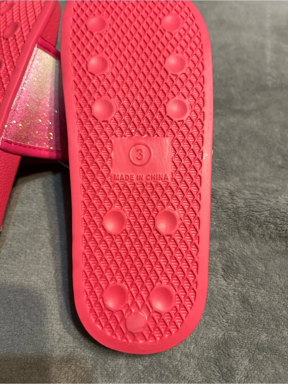 J. Crew Kids' Hot Pink Glitter Ombre Slide Sandals